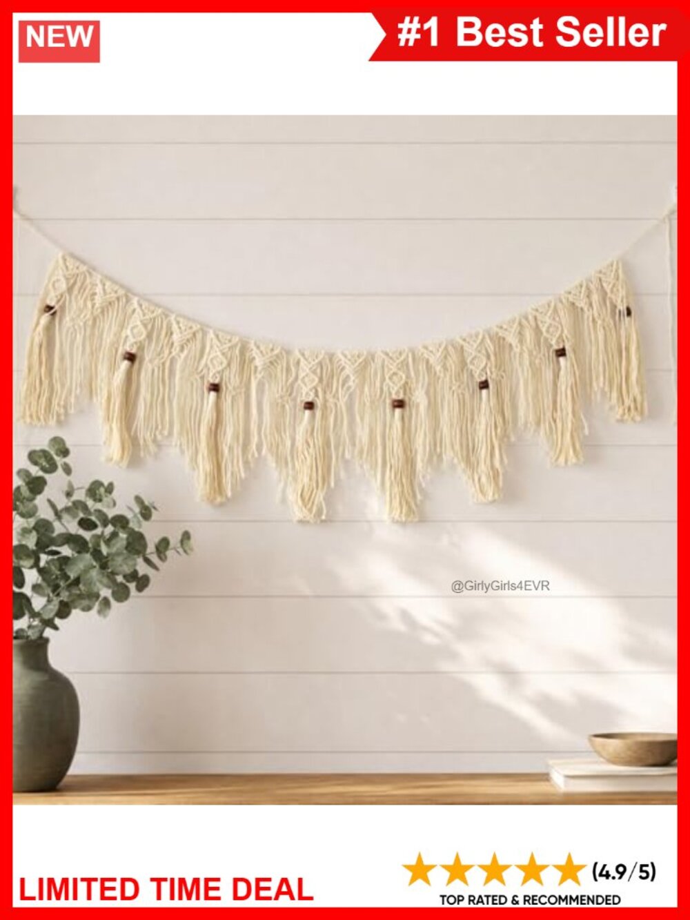 Handmade Macrame Garland Banner Wall Hanging Boho Decor